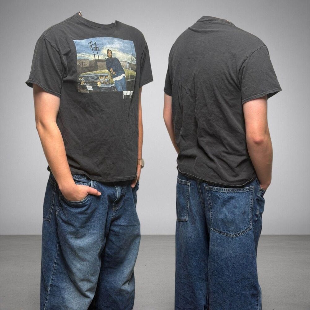 Ice-cube Men's Black and Grey T-shirt
